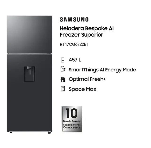Heladera Samsung RT47CG6722B1 Inverter 462 L Black Dispenser OUTLET
