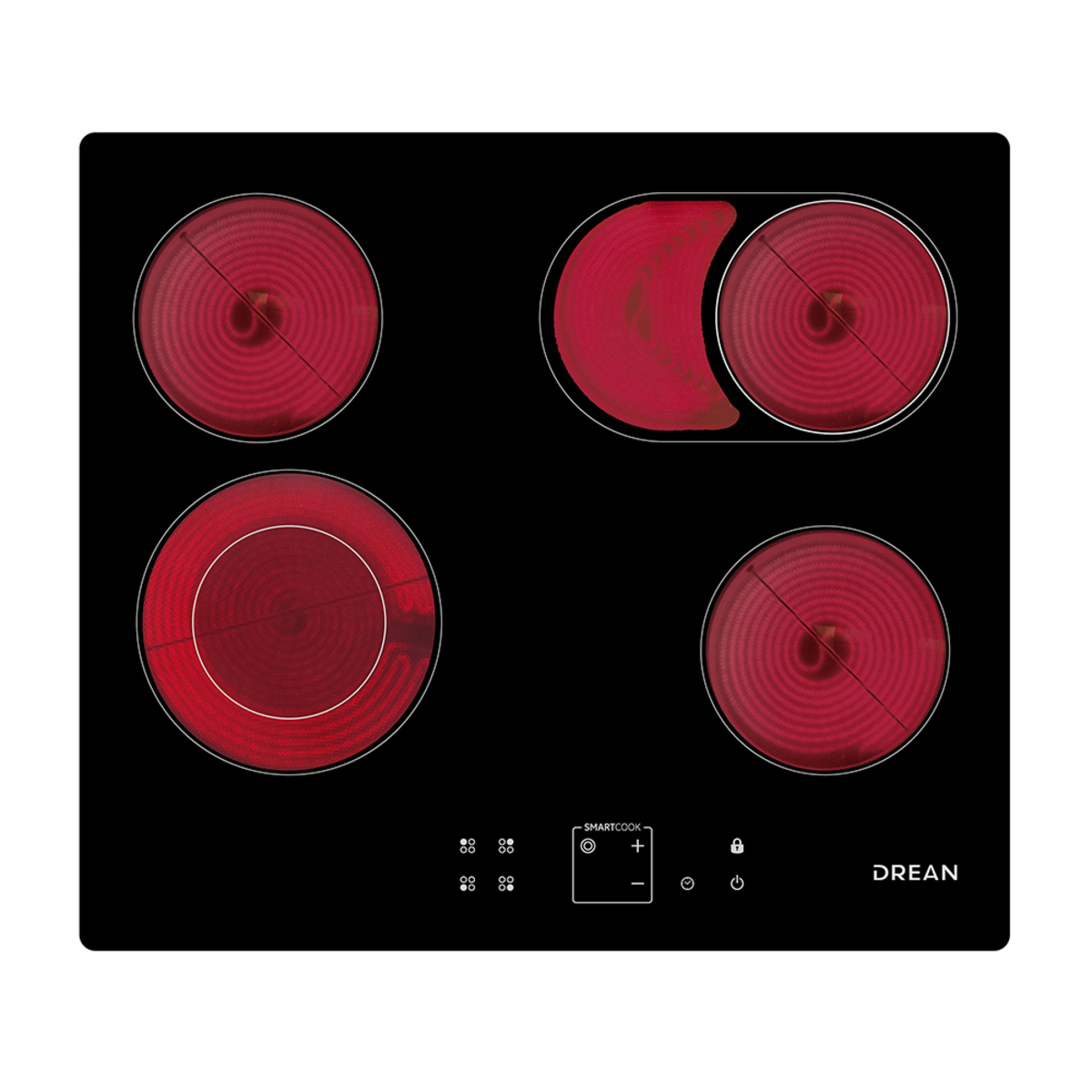Anafe Eléctrico Vitrocerámico 60 cm Negro Drean - AEDR60CNV