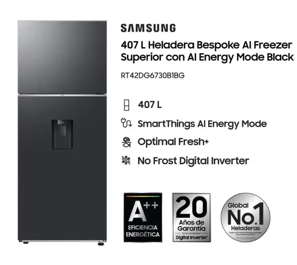 ¡OFERTA EXCLUSIVA! IMPORTACION DIRECTA Heladera 424L Sart42dg6730b1 No Frost Inv Ng. - SAMSUNG