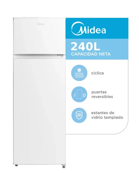 ¡¡¡¡ATENCION!! SUPER OFERTA Heladera Midea silver Top Mount 240 L Mdrt333fge01a Color Blanco