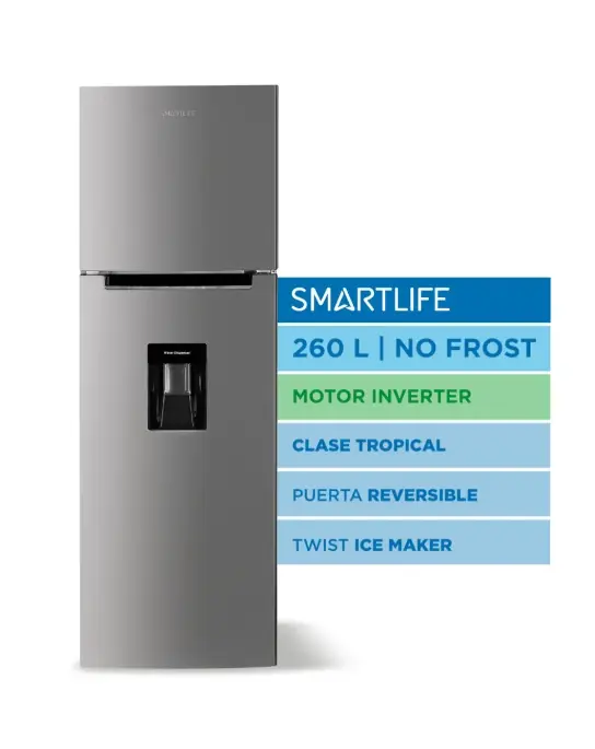Heladera Smartlife Sl-rnf270sdinv Con Dispenser No Frost Inverter 260l