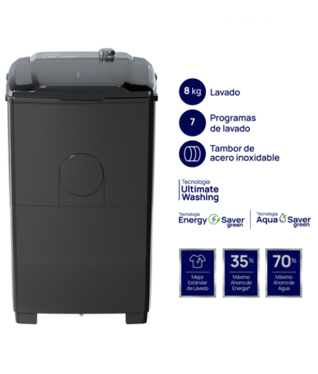 Lavarropas semiautomático 8 Kg Gris Drean - LTDR87SG0 OUTLET