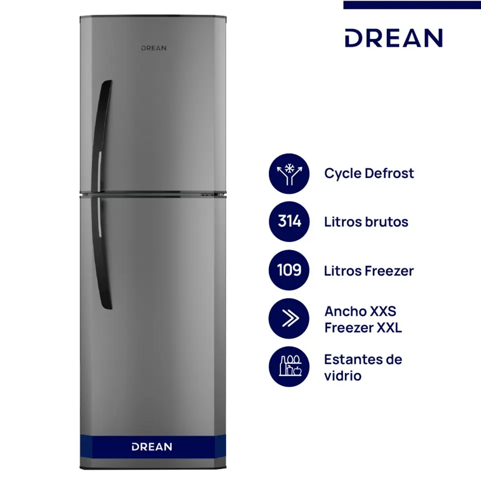 Heladera DREAN con freezer Cíclica 314 L Gris - HDR320F50E