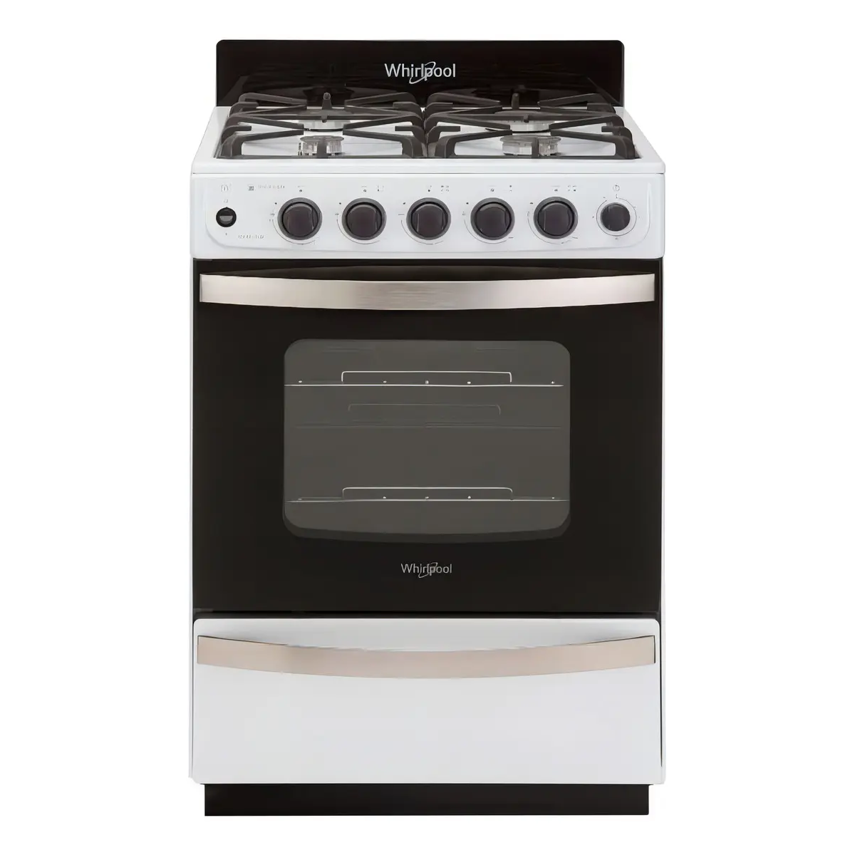 COCINA WHIRLPOOL 4 QUEMADORES WFB57DIDNA REJILLA FUNDICION - OUTLET BLANCA