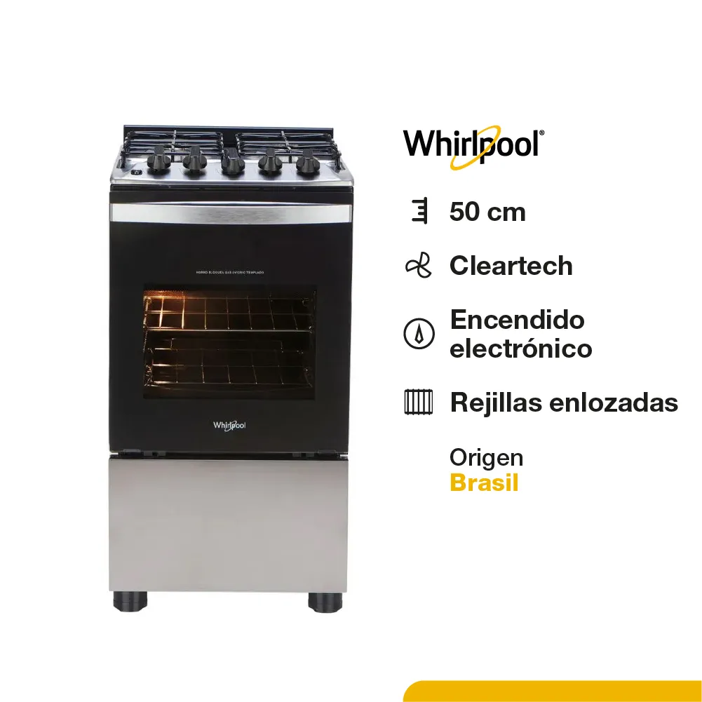 COCINA WHIRLPOOL 4 QUEMADORES WFO4NBRDIM - OUTLET