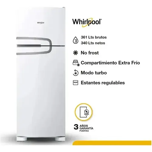 Heladera WHIRLPOOL 340L No Frost   - WRM39CBDIM