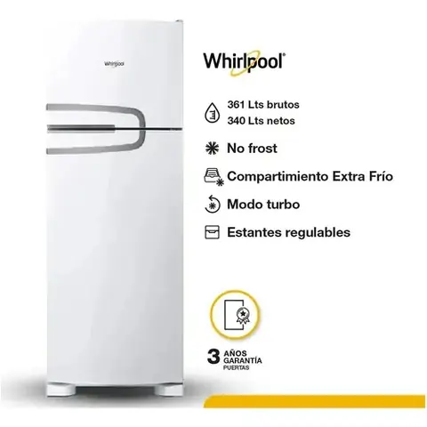 Heladera WHIRLPOOL 340 L No Frost Blanca - WRM39CBDIM