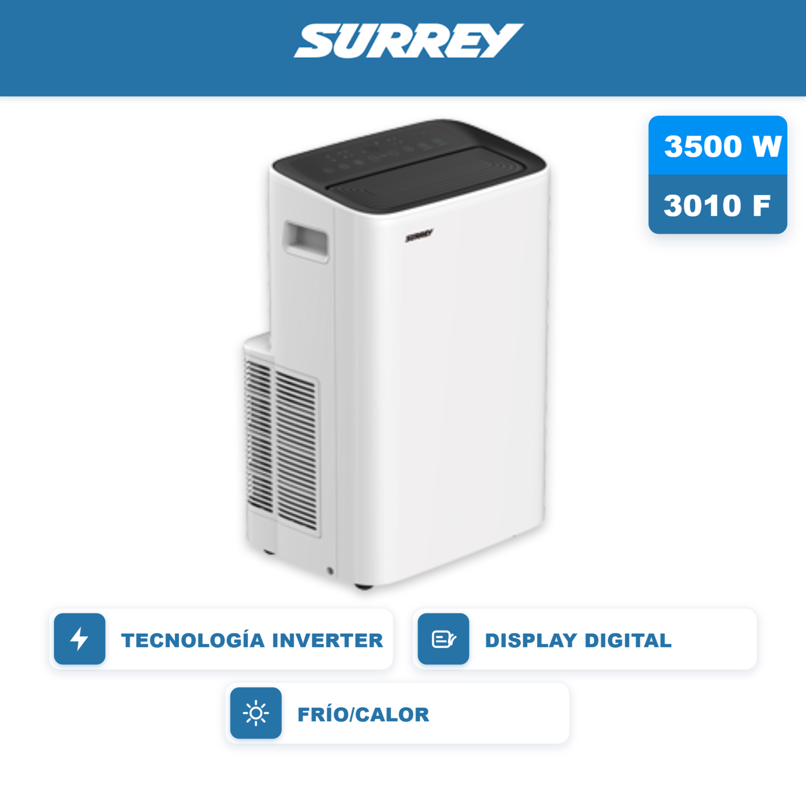 Aire Acondicionado Portátil Surrey Frío Calor 3010 kcal/h Primera