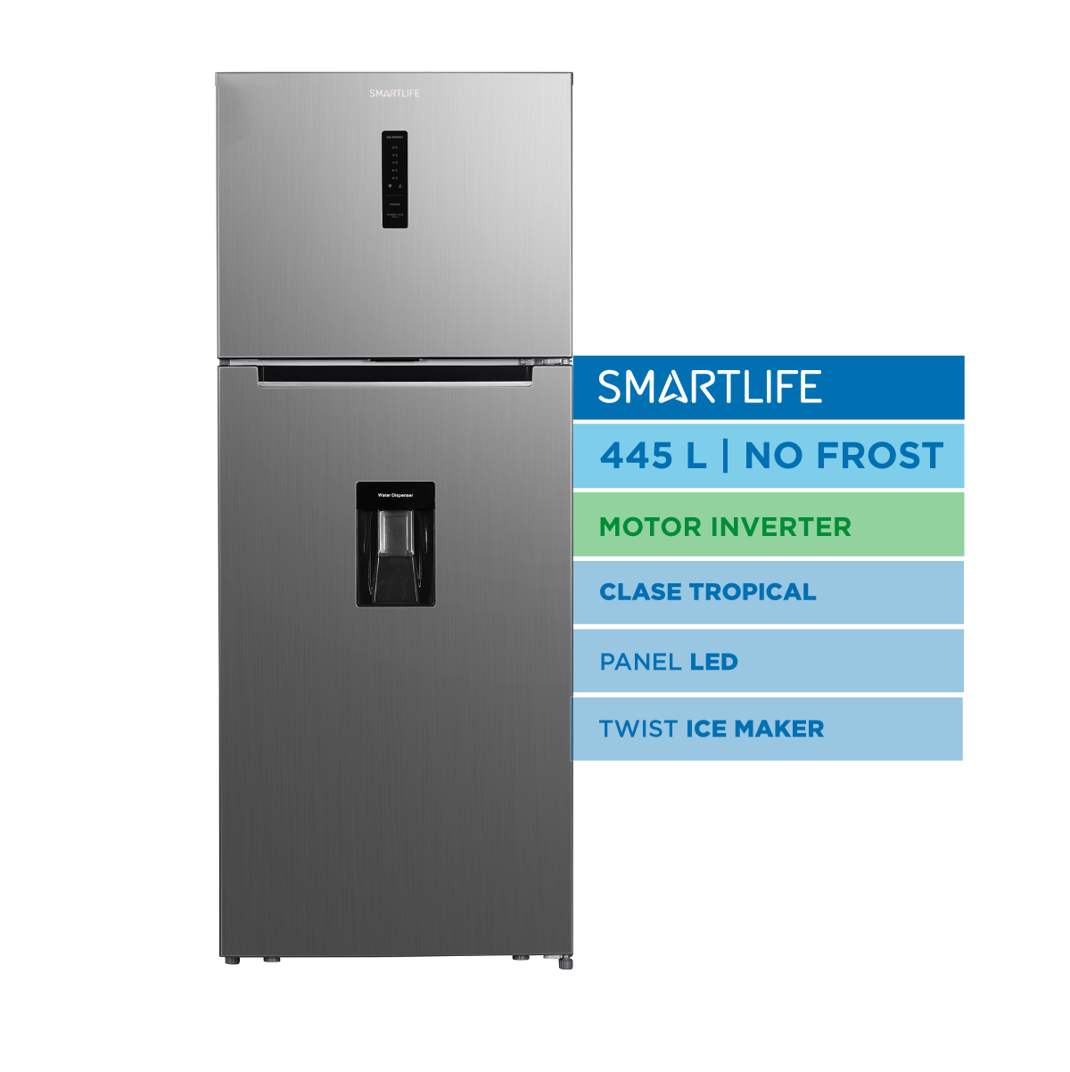 Heladera SMART LIFE con Dispenser No Frost Inverter Dig 445L - RNF460SDINV