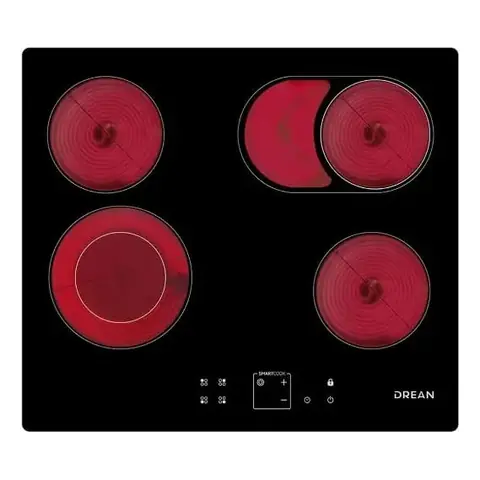 Anafe 4h 60cm Electrico Vitroceramico Aedr60cnv Negro Drean