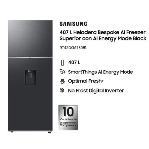 HELADERA SAMSUNG RT42DG6730B1BG 402LTS BLACK DISPENSER - OUTLET