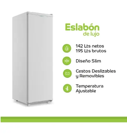 Freezer Vertical Eslabon De Lujo Evu20mb 142 Litros Blanco