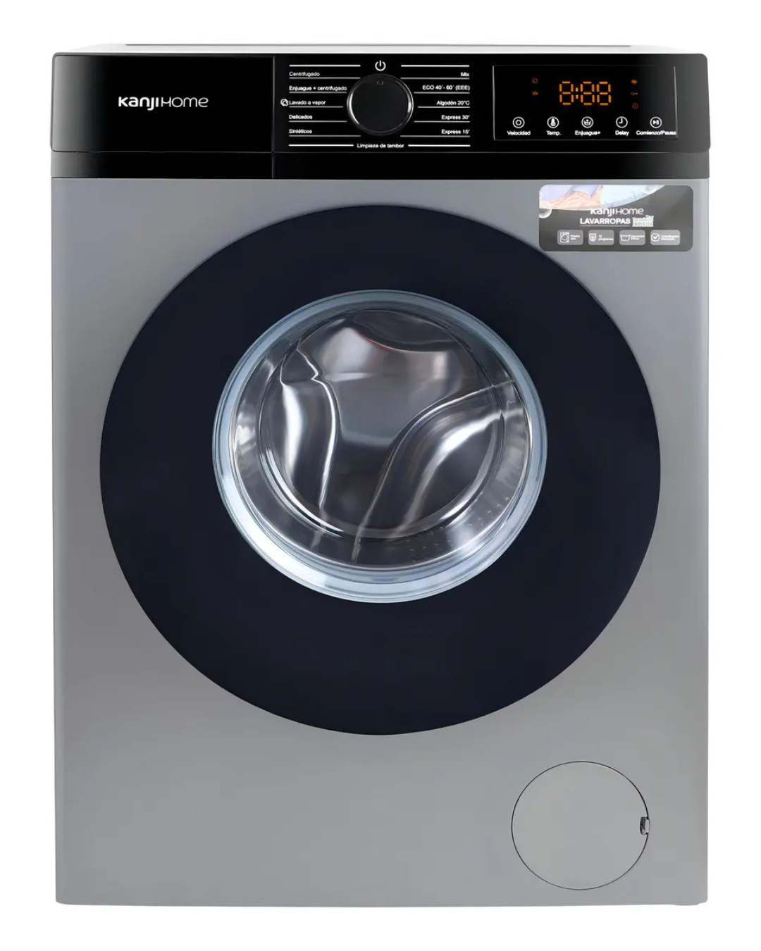 Lavarropa Kanji Home 6kg Inverter Kjh-wmcfsl Gris 1200rpm primera
