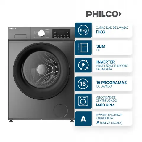 Lavarropas Primera Marca 11KG Inverter acero