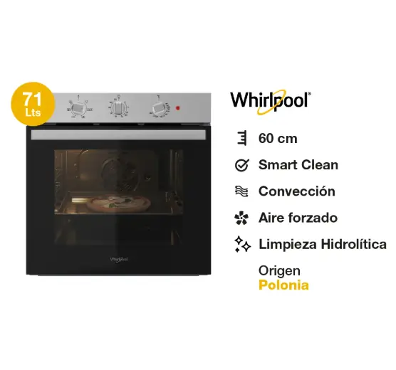 HORNO WHIRLPOOL ELECTRICO EMPOTRABLE WOB71ASDIM