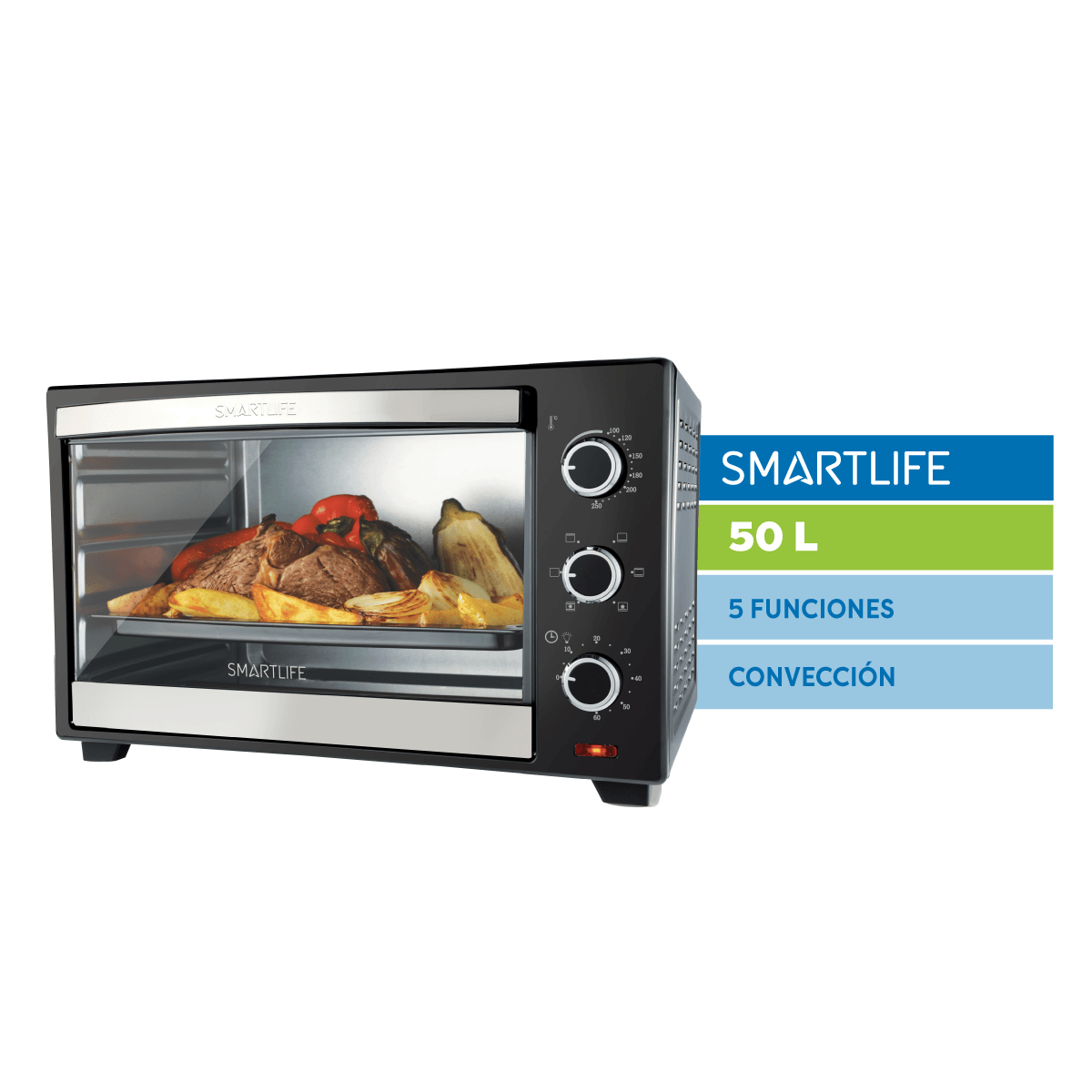 Horno Eléctrico SMARTLIFE 50 L con Convección - SL-TO0050PN