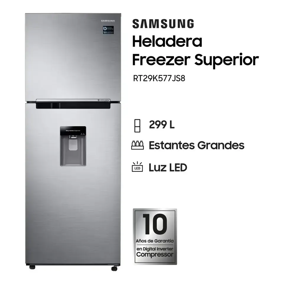 Heladera SAMSUNG 299L Dispenser OUTLET PREMIUM - RT29K577JS8