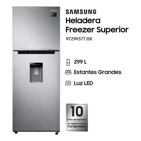 Heladera SAMSUNG 299L Dispenser OUTLET PREMIUM - RT29K577JS8