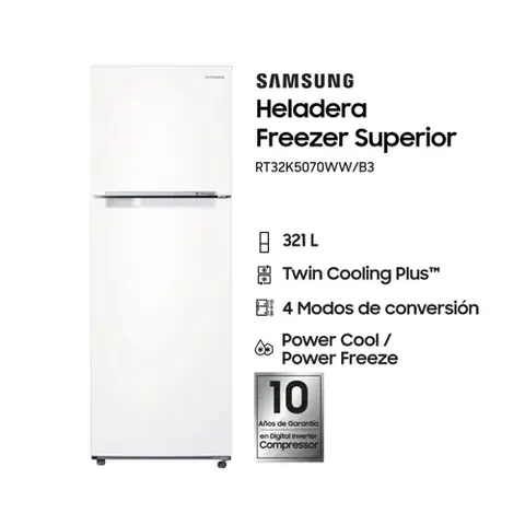HELADERA SAMSUGN RT32 20LTS INV BLANCA PRIMERA