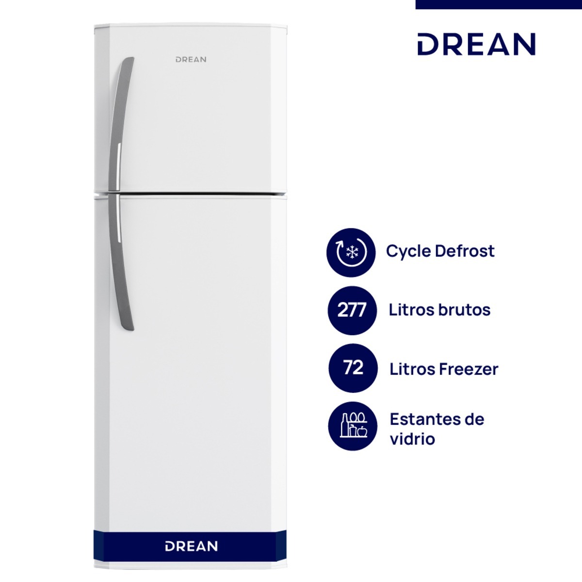 Heladera DREAN con freezer Cíclica 277 L Blanca - HDR280F50B