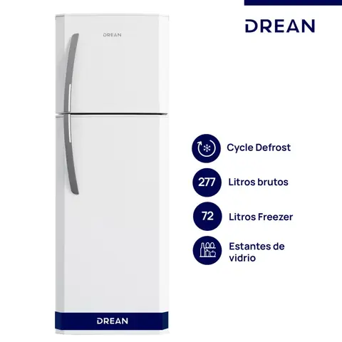Heladera DREAN con freezer Cíclica 277 L Blanca - HDR280F50B