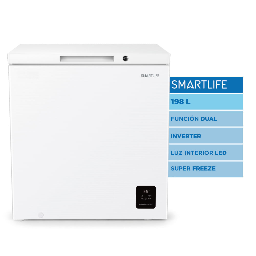 Freezer Horizontal SMARTLIFE 198 L Inverter Blanco PRIMERA - SLCFR200WDINV