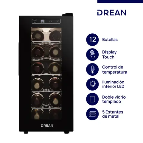 Cava de Vino DREAN 12 Botellas Negro OUTLET PREMIUM - CVDR12CN0