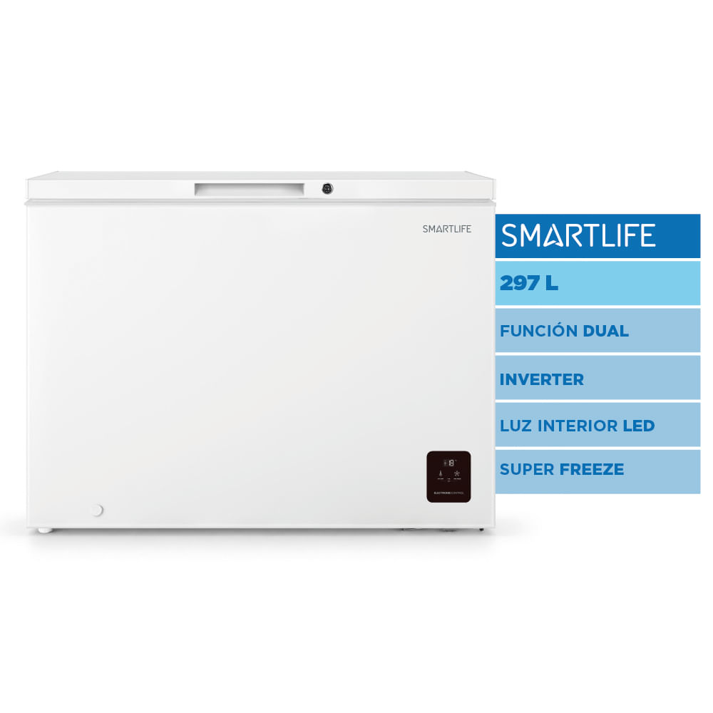 Freezer Horizontal SMARTLIFE 297 L Inverter Blanco PRIMERA - SLCFR300WDINV
