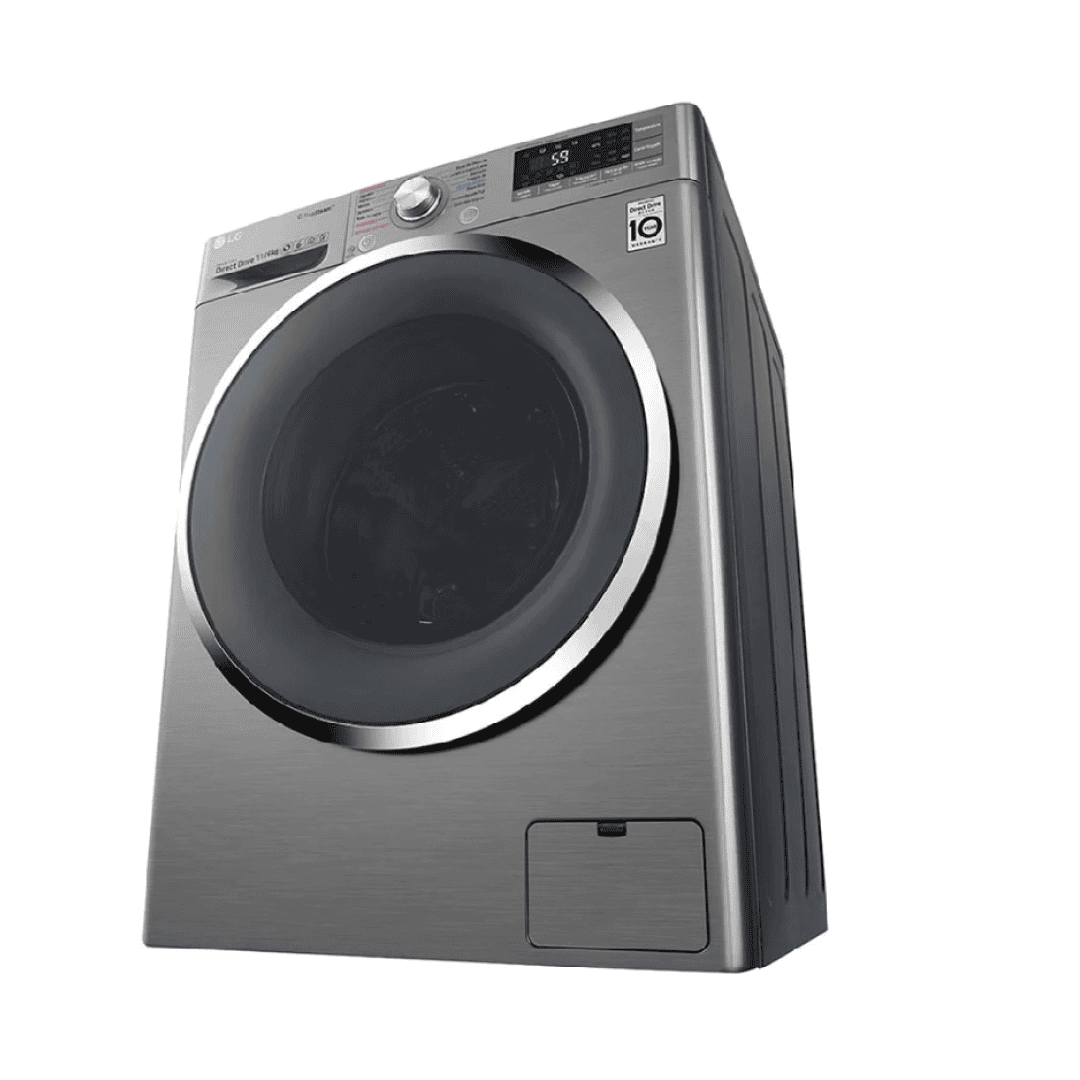Lavasecarropas automático LG WD11VBS6 inverter acero 11kg+7kg 220 V