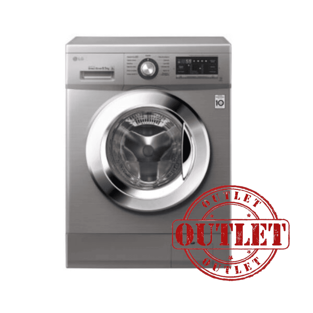 Lavarropas LG 8,5 kg 1400rpm inverter acero
