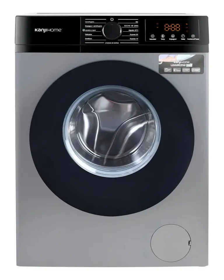 Lavarropa Kanji Home 6kg Inverter Kjh-wmcfsl Gris 1200rpm primera