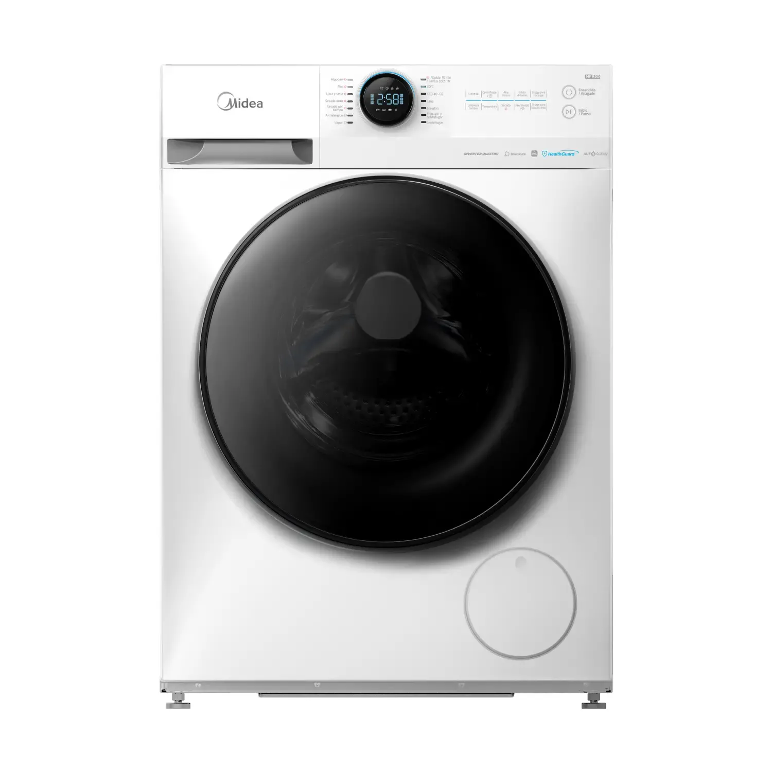 Lavasecarropas MIDEA Lunar Inverter 8Kg Blanco Wifi - MF200D80WB/W-A1