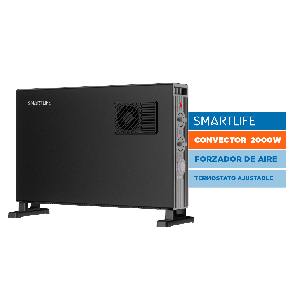 Calefactor Electrico SMARTLIFE 2000W Timer Negro - SL-CO2000FTPN