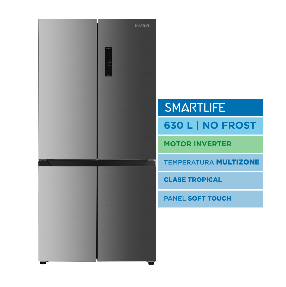 Heladera SMART LIFE Side By Side No Frost Digital INV. Inox 630L - SL-SBS630S4P