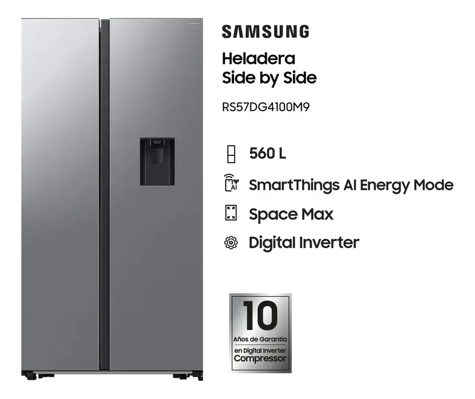 HELADERA SAMSUNG SIDE BY SIDE RS57DG4100M9BG 560LTS - PRIMERA