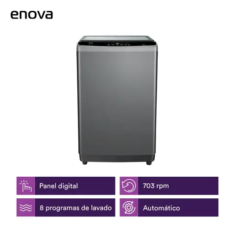 Lavarropas ENOVA carga superior 8 kg Gris - LE08S10-GR-L