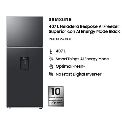 HELADERA SAMSUNG RT42DG6730B1BG 402LTS BLACK DISPENSER - OUTLET