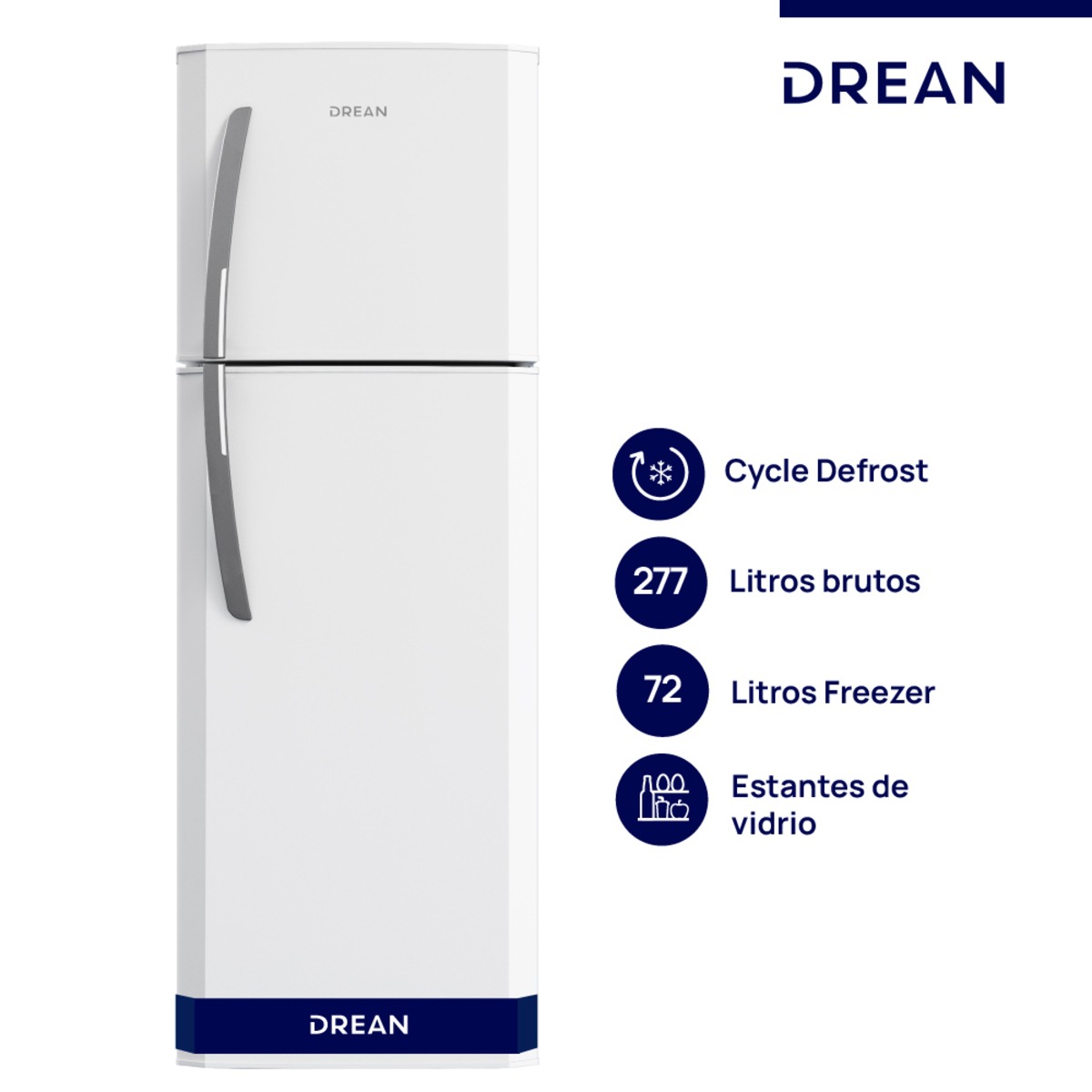 Heladera DREAN con freezer Cíclica 277 L Blanca - HDR280F50B OUTLET PREMIUM