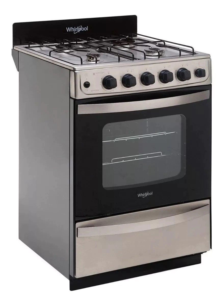 COCINA WHIRLPOOL 4 QUEMADORES  WFX57DWDNA ACERO - OUTLET REJILLA COMUN