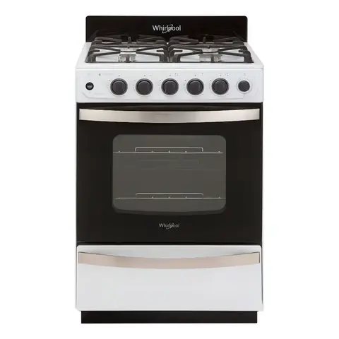 COCINA WHIRLPOOL 4 QUEMADORES WFB57DIDNA REJILLA FUNDICION - OUTLET BLANCA