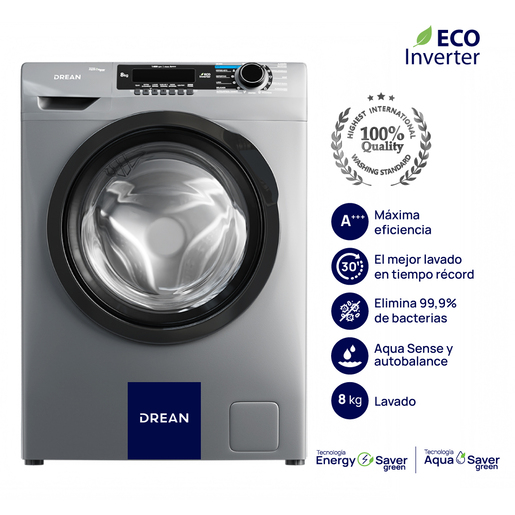 LAVARROPAS DREAN 8KG GRIS LCFD0814SG OUTLET PREMIUM