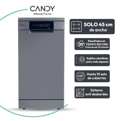LAVAVAJILLAS CANDY 10 CUBIERTOS SILVER - PRIMERA