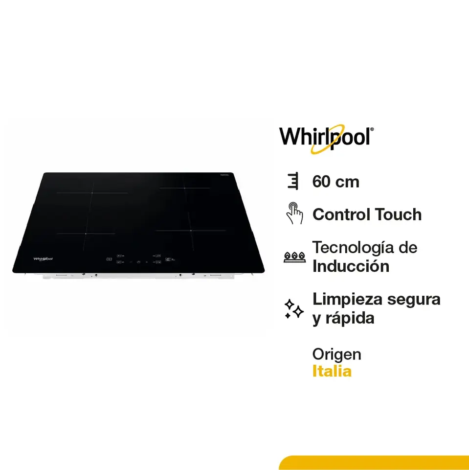 ANAFE ELECTRICO WHIRLPOOL INDUCCION 60CM ACM807BA OUTLET PREMIUM