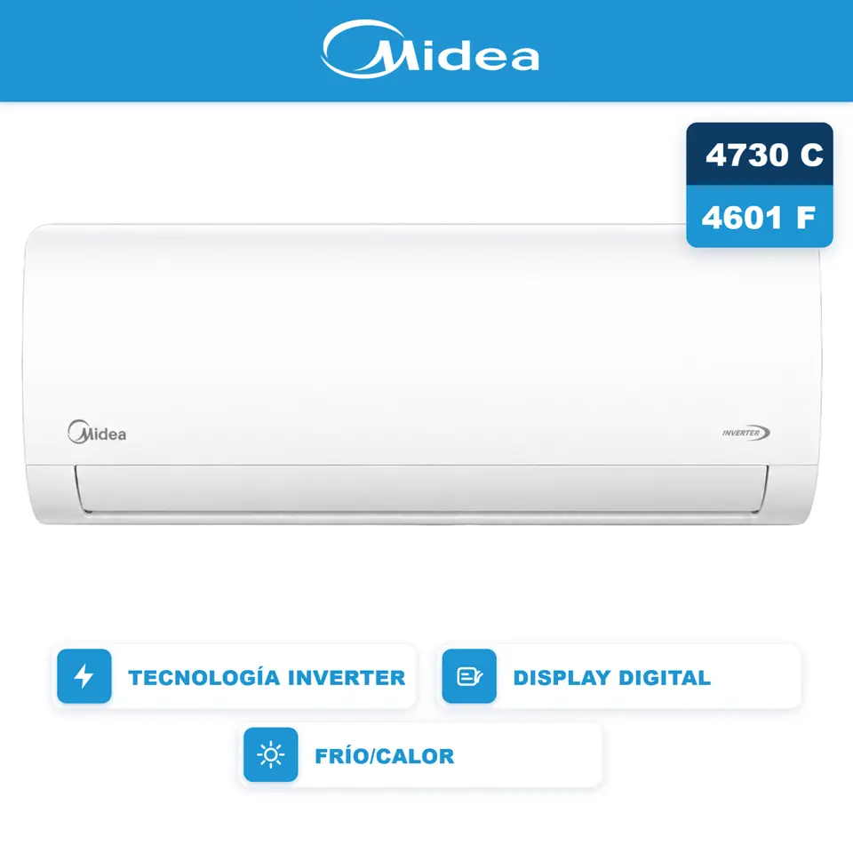 AIRE ACONDICIONADO MIDEA FC 5400W INVERTER-MSNIC-18H-GN81F - PRIMERA