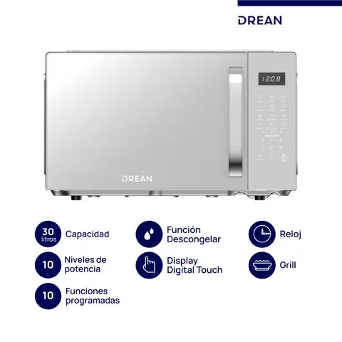 Microondas DREAN 30L con Grill Inox - HMD30ARSJ0