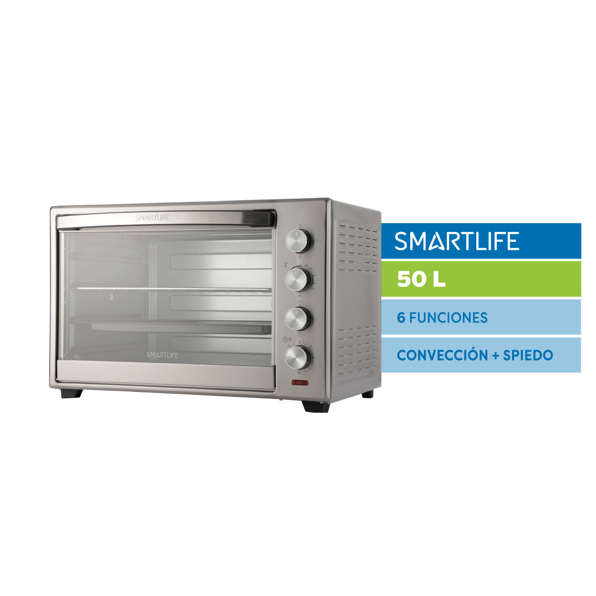 Horno Eléctrico SMARTLIFE 50 L con Spiedo y Convección OUTLET PREMIUM - SL-TOR050PN