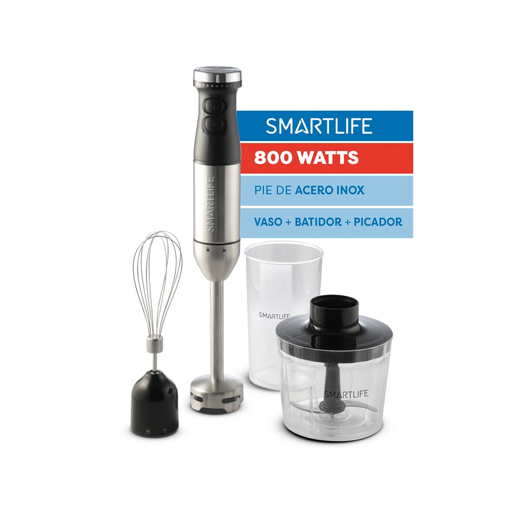 Mixer SMARTLIFE 800 W con Picador, Batidor y Vaso Medidor - SL-SM5010FPN