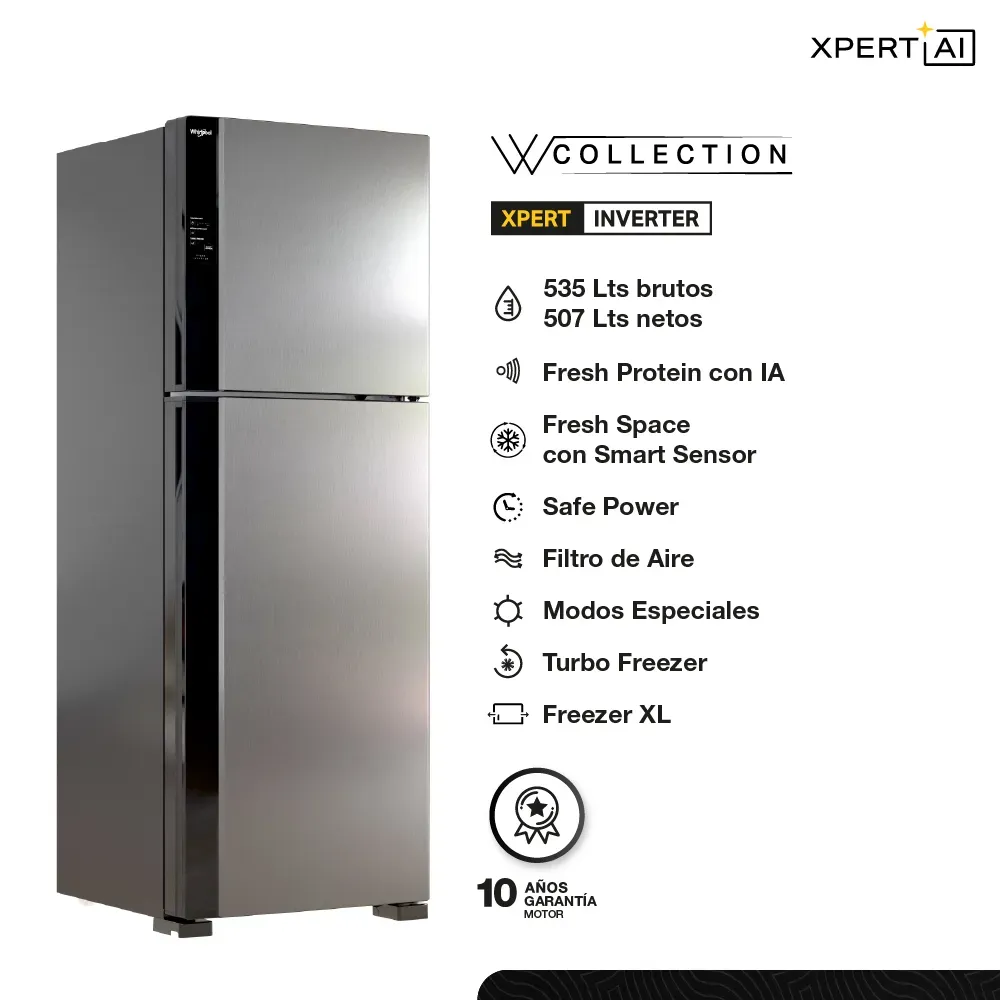 Heladera WHIRLPOOL 535L Inox Inverter - WRM62AK