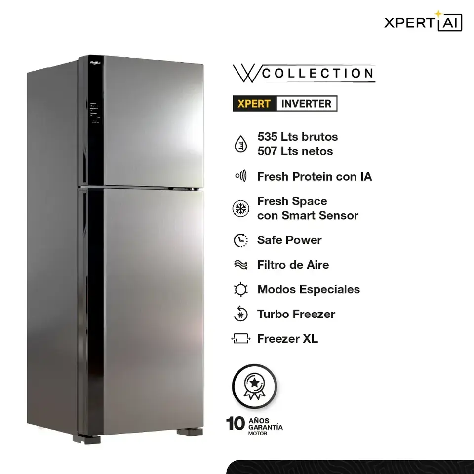 Heladera WHIRLPOOL 535L Inox Inverter - WRM62AK