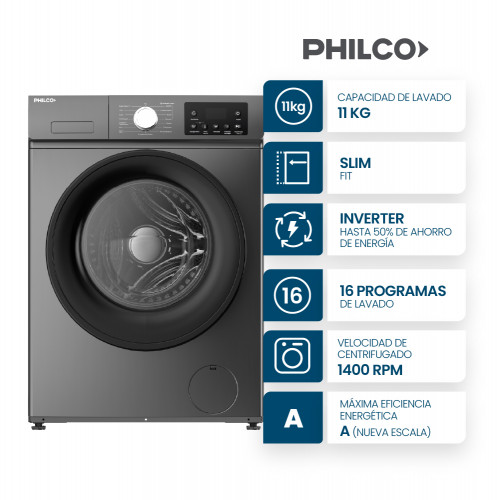 Lavarropas Primera Marca 11KG Inverter acero